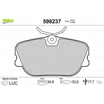Fren Disk Balata Ön BMW 3 Serisi Sedan/Coupe (E30)(1982->)  VALEO 598237