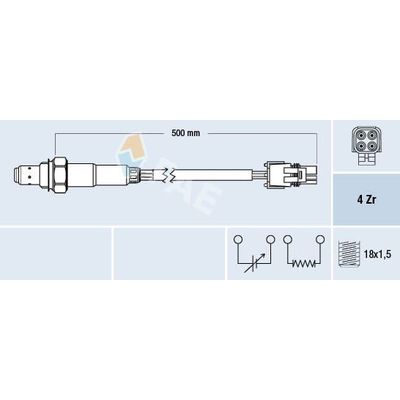 Oksijen (Lambda) Sensörü  Renault Laguna (B56)(04.1994->)  FAE 77259