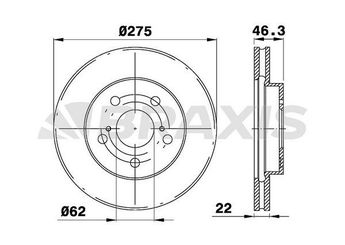 Fren Disk Ayna Ön Sağ ve Sol BRAXIS AE0366  4351212670 43512-12670