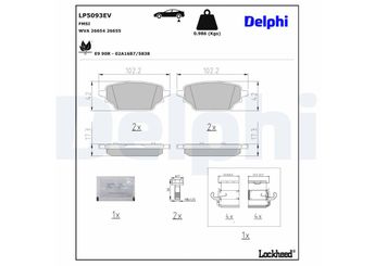 Fren Disk Balata Arka DELPHI LP5093EV  4406000Q4C