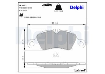 Fren Disk Balata Ön DELPHI LP3177  LP3177 98135193000 98135193109 98135193900 98135193904 982698151B 99135193900 99735193109 99735193804 99735193806 99735193809 99735193810 99735193811 99735193819