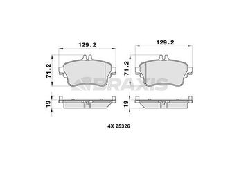 Fren Disk Balata Ön BRAXIS AB0283  A0004202902 64204820 0064204820 84200420 0084200420 A0064204820 A0084200420