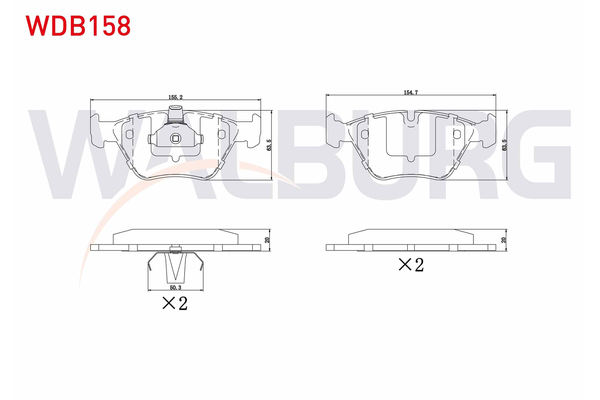 Fren Disk Balata Ön BMW 3 Serisi Coupe (E46)(1999->)  WALBURG WDB158