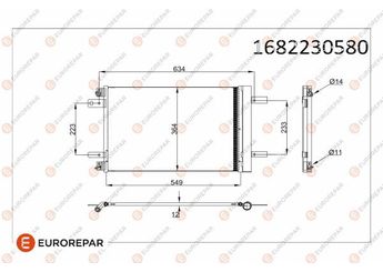 Klima Radyatörü  EUROREPAR 1682230580  1682230580 9673629780 9816746580 3552498