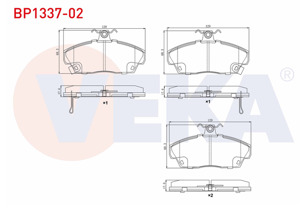 Fren Disk Balata Ön Land Rover Range Rover (LM)(01.2002->)  VEKA BP1337-02