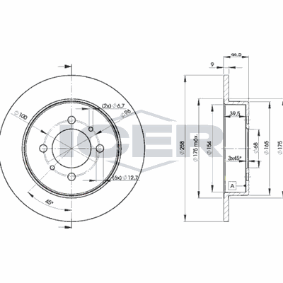 Fren Disk Ayna Arka Sağ ve Sol Nissan Almera (N15)(07.1995->)  MGA 50630