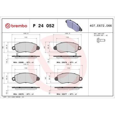 Fren Disk Balata Ön BREMBO P 24 052