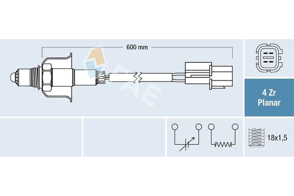 Oksijen (Lambda) Sensörü  Hyundai i20 Active (GB)(12.2015->)  FAE 77696