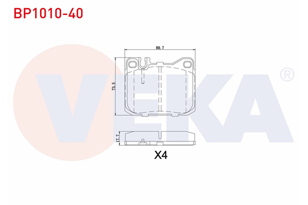 Fren Disk Balata Ön BMW 5 Serisi Sedan (E12)(1974->)  VEKA BP1010-40