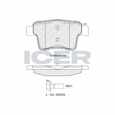 Fren Disk Balata Arka Ford Mondeo 4/5 Kapı (GE)(2000->)  OTOZONE FDA3017-R