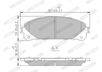 Fren Disk Balata Ön FERODO FDB4354  44650E010 446548150 446548160 044650E010 44650E040 044650E040 446533490 0446533490 04465-48150 0446548150 04465-48160 0446548160 446548170 0446548170 446548180 0446548180 446548190 0446548190 446548210 0446548210 446548220 0446548220