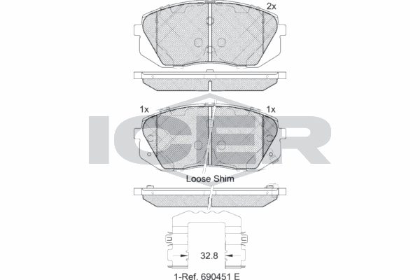 Fren Disk Balata Ön Kia Optima (JF)(2015->)  HYUNDAI ORJINAL T58101D7A50