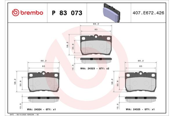 Fren Disk Balata Arka BREMBO P 83 073