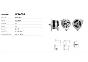 Alternatör  LUCAS ELEKTRIK LEA0059  LEA0059 AUU1117