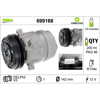 Klima Kompresörü  Fiat Tempra (159) 4 Kapı (1990->)  VALEO 699168