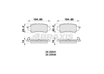 Fren Disk Balata Arka BRAXIS AB0470  GDB3539 DAY32648ZA K0Y12648Z K0Y1-26-48Z K0Y12648ZA K0Y12648ZC