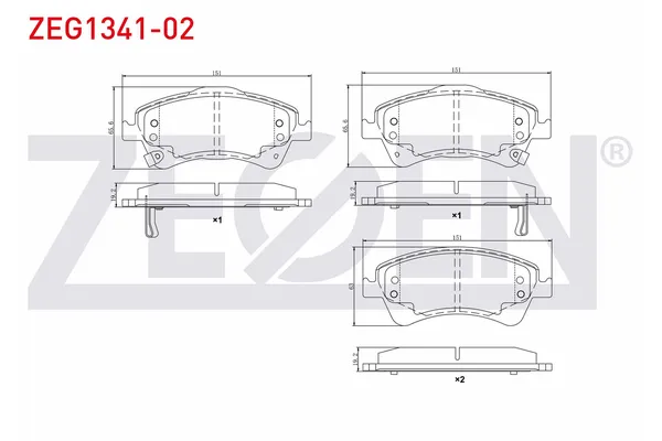 Fren Disk Balata Ön Toyota Auris (E15)(10.2006->)  ZEGEN ZEG1341-02