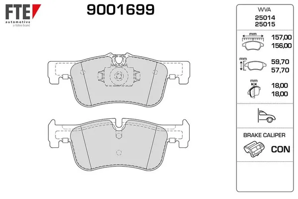 Fren Disk Balata Ön BMW 1 Serisi 5 Kapı (F20)(2011->)  FTE 9001699