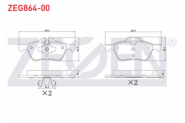 Fren Disk Balata Ön MINI Mini (R50,R53)(2001->)  ZEGEN ZEG864-00