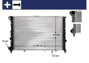 Su Radyatörü  MAHLE CR 521 000S  52090365 60690404 0000060690404 60619881 0060619881 60651921 0060651921 60665834 0060665834 50501507 71753211 0000060619881 0000060665834 0060690404 0071753211
