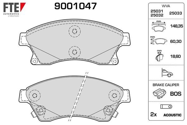 Fren Disk Balata Ön Chevrolet Cruze (2009->)  FTE 9001047