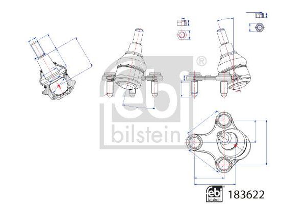 Rotil Alt Sağ veya Sol Volkswagen Caddy (SBB/SBJ)(09.2020->)  FEBI BILSTEIN 183622