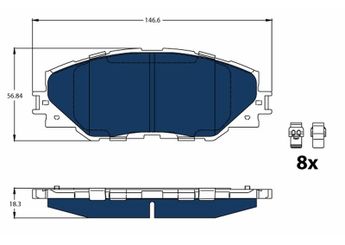 Fren Disk Balata Ön TRW GDB3424BTE  446502160 04465-02160