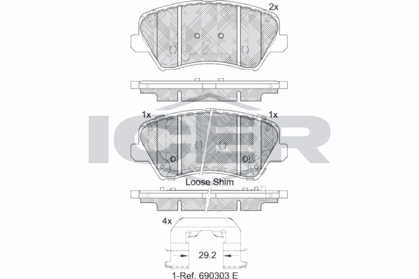 Fren Disk Balata Ön Hyundai Elantra (MD)(2011->)  OTOZONE FDO8040-R