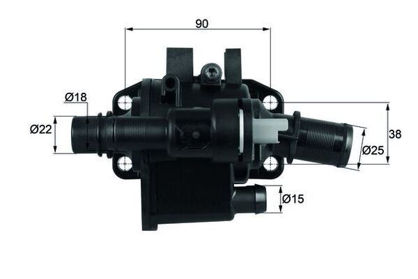Termostat Gövdesi  Mazda 2 Sedan (DE)(06.2007->)  MAHLE TH 42 83