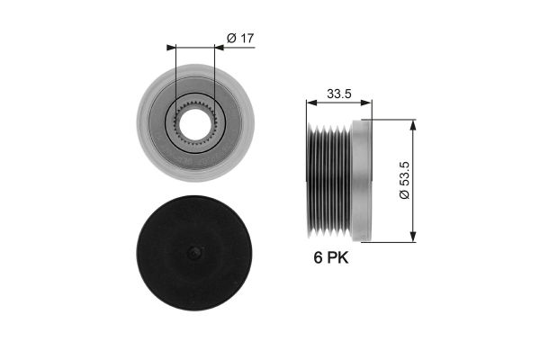 Alternatör Kasnağı  BMW 3 Serisi Sedan (E90)(2004->)  GATES OAP7111