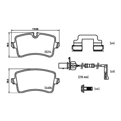 Fren Disk Balata Arka Audi A6 Avant (4GD)(09.2014->)  MAGNETI MARELLI 363700485150