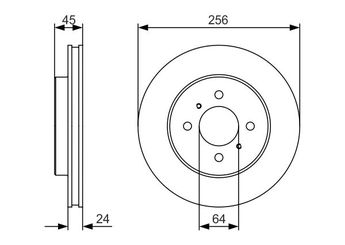 Fren Disk Ayna Ön Sağ ve Sol BOSCH 0 986 479 R18  986479R18 MR449770 MR699285 MB699284 MB699285 MR449771