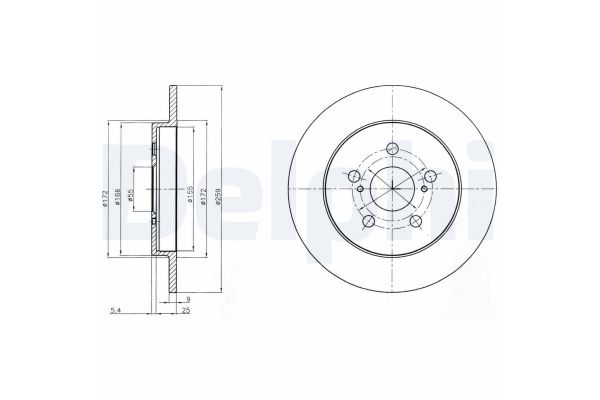 Fren Disk Ayna Arka Sağ ve Sol Toyota Verso-S (NLP1/NSP1)(2010->)  DELPHI BG4201C