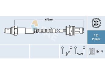Oksijen (Lambda) Sensörü  FAE 77328  15407317 001 540 73 17 A0015407317 A 001 540 73 17