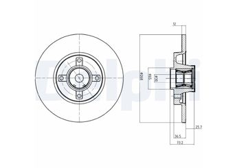 Fren Disk Ayna Arka Sağ ve Sol DELPHI BG9053RS  424945 1611840880 1619238880 4249.45 424946 4249.46