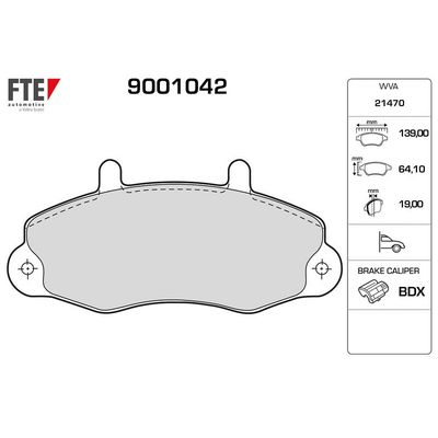 Fren Disk Balata Ön Ford Transit Minibüs/Bus (CY/DY)(1986->1992)  FTE 9001042