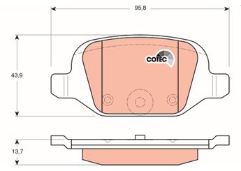 Fren Disk Balata Arka TRW GDB1384  77363445 71752988 77364024 77364961 77367241 9948417 9949335 1618111480 16 181 114 80 77362270