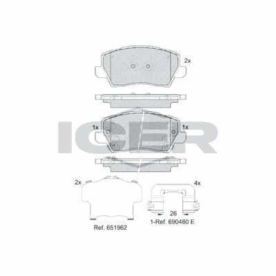 Fren Disk Balata Ön Kia Picanto (JA)(2017->)  AYD 60949A
