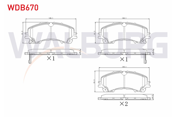 Fren Disk Balata Ön Infiniti Q50 (V37)(2013->)  WALBURG WDB670