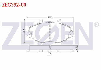 Fren Disk Balata Ön ZEGEN ZEG392-00  AM93VX 2K021 B2A T120762