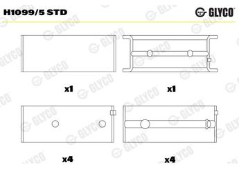 Ana Yatak (STD)  GLYCO H1099/5 STD  7711130059 36655B 36656B 7700874344 77 00 874 344 7700874348 77 00 874 348 77 11 130 059