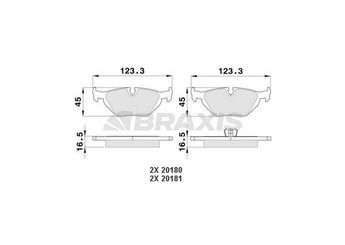 Fren Disk Balata Arka BRAXIS AA0082  34216750190 34211161456 34 21 1 161 456 34216761238 34 21 6 761 238 34216761239 34 21 6 761 239 34211160340 34211160533 34211161455 34211162446 34211165233 34211165235 34211164501 SFP100520