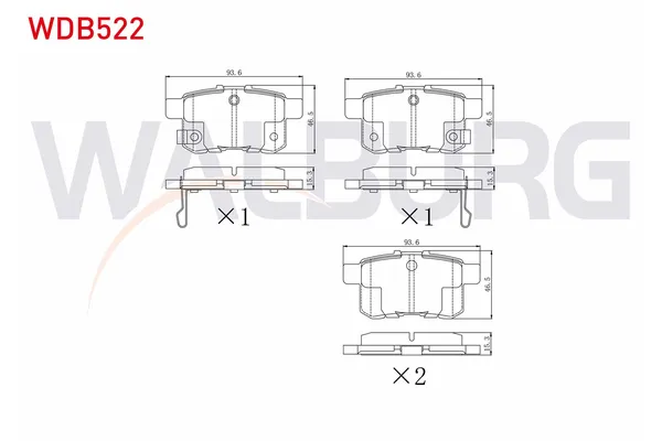 Fren Disk Balata Arka Honda Accord Tourer (CW)(09.2008->)  WALBURG WDB522