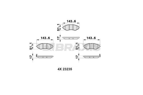 Fren Disk Balata Ön Daewoo Nubira Limousine (2003->)  BRAXIS AB0158