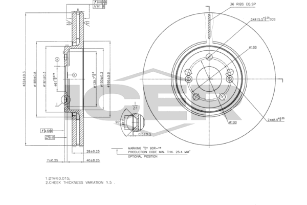 Fren Disk Ayna Ön Sağ ve Sol Renault Vel Satis (BJ0)(02.2002->)  RENAULT ORJINAL 8200242318
