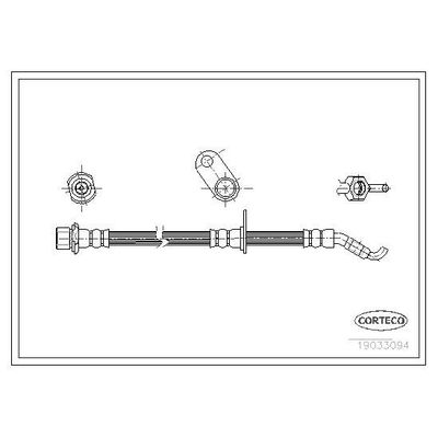 Fren Hortumu Arka Sağ Toyota MR 2 Roadster (W30)(2003->)  CORTECO 19033094