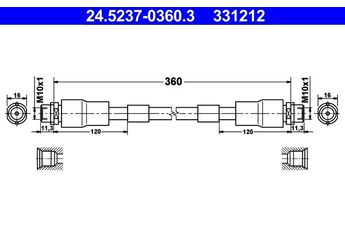 Fren Hortumu Ön Sağ veya Sol ATE 24.5237-0360.3  4D0611707F 4D0611707D 4D0 611 707 D 4D0 611 707 F 4D0611707H 4D0 611 707 H