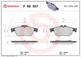 Fren Disk Balata Arka BREMBO P 68 057  440602154R 440608281R