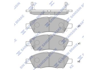 Fren Disk Balata Ön SANGSIN SP2084  AY040NS140 WVA24724 WVA24725 410600T386 41060ED525C107 41060-ED525-C107 D10601HL0B D1060ED500 D1060ED51AC107 D1060-ED51A-C107