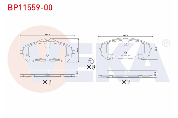 Fren Disk Balata Ön Opel Combo E Cargo (2018->)  VEKA BP11559-00